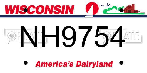 NH9754 Wisconsin License Plate