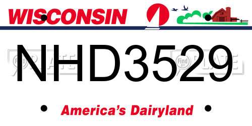 NHD3529 Wisconsin License Plate