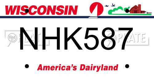 NHK587 Wisconsin License Plate