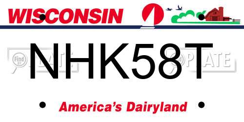 NHK58T Wisconsin License Plate