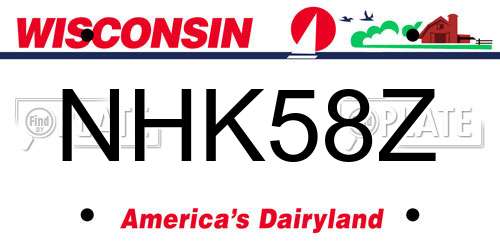NHK58Z Wisconsin License Plate