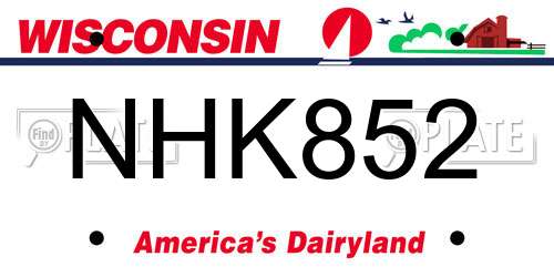 NHK852 Wisconsin License Plate