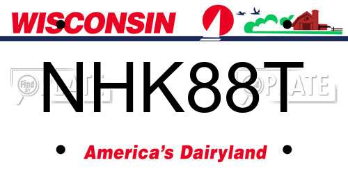 NHK88T Wisconsin License Plate