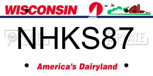NHKS87 Wisconsin License Plate