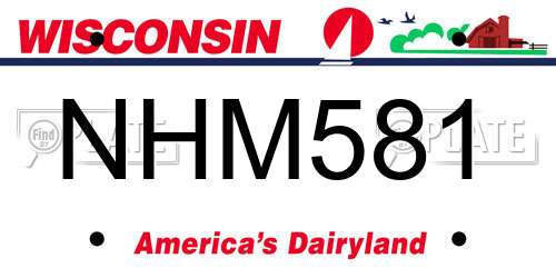 NHM581 Wisconsin License Plate