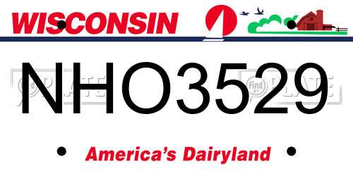 NHO3529 Wisconsin License Plate