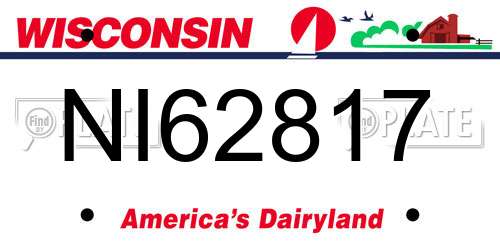 NI62817 Wisconsin License Plate