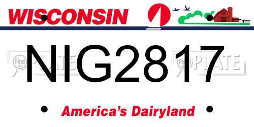 NIG2817 Wisconsin License Plate