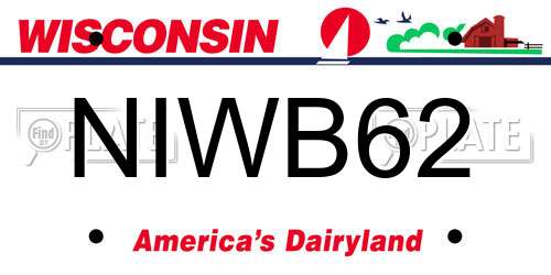 NIWB62 Wisconsin License Plate