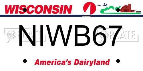NIWB67 Wisconsin License Plate