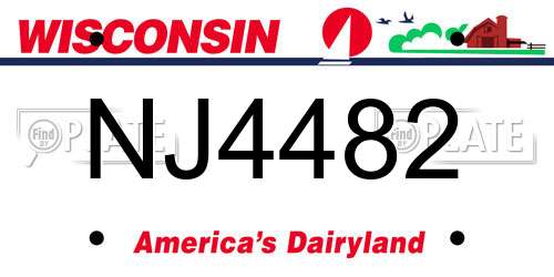 NJ4482 Wisconsin License Plate