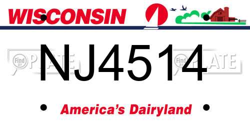 NJ4514 Wisconsin License Plate
