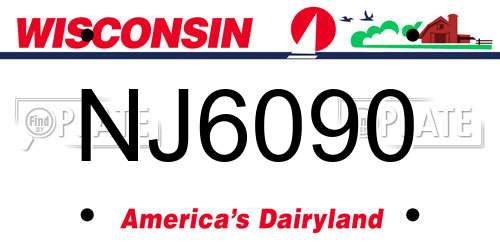 NJ6090 Wisconsin License Plate