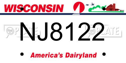 NJ8122 Wisconsin License Plate