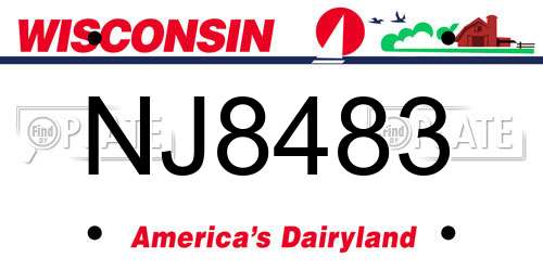 NJ8483 Wisconsin License Plate