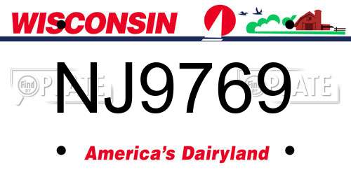 NJ9769 Wisconsin License Plate