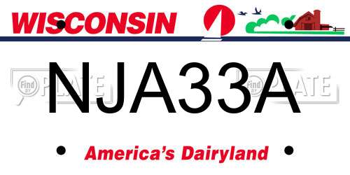 NJA33A Wisconsin License Plate