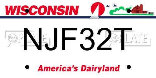 NJF32T Wisconsin License Plate