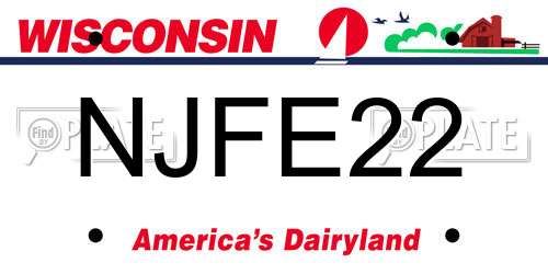 NJFE22 Wisconsin License Plate