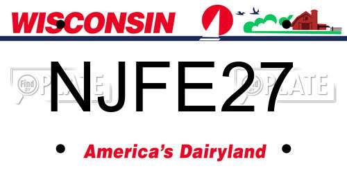 NJFE27 Wisconsin License Plate