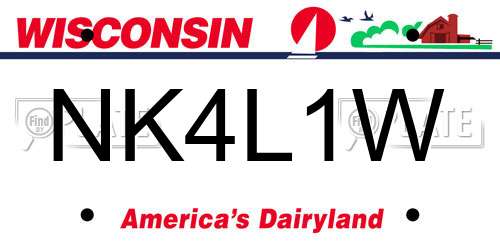 NK4L1W Wisconsin License Plate