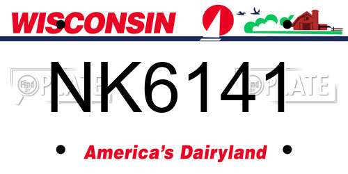 NK6141 Wisconsin License Plate