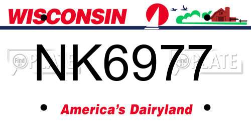 NK6977 Wisconsin License Plate
