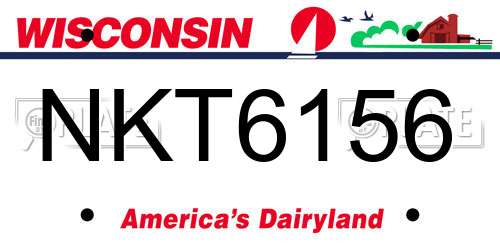 NKT6156 Wisconsin License Plate