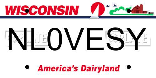 NL0VESY Wisconsin License Plate