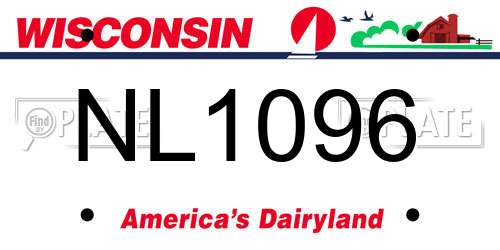NL1096 Wisconsin License Plate