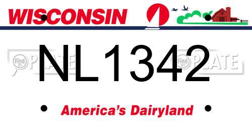 NL1342 Wisconsin License Plate