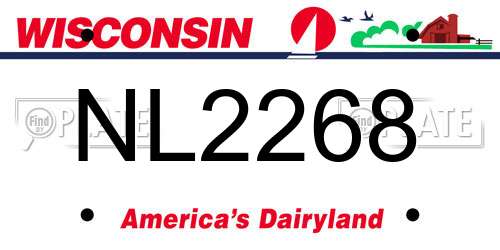 NL2268 Wisconsin License Plate
