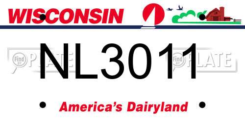 NL3011 Wisconsin License Plate