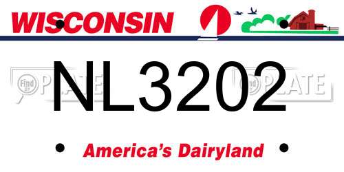 NL3202 Wisconsin License Plate