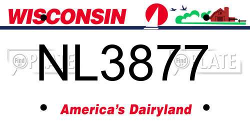 NL3877 Wisconsin License Plate