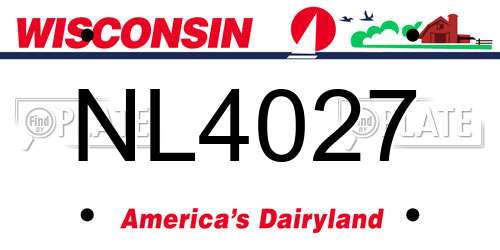 NL4027 Wisconsin License Plate