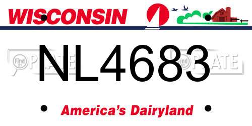NL4683 Wisconsin License Plate