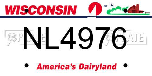 NL4976 Wisconsin License Plate