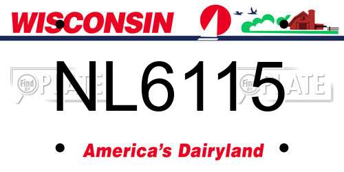 NL6115 Wisconsin License Plate