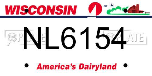 NL6154 Wisconsin License Plate