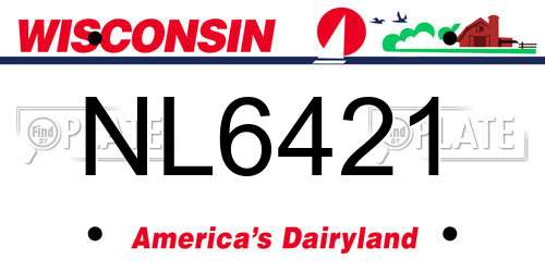 NL6421 Wisconsin License Plate