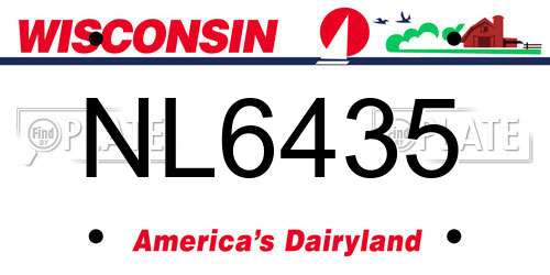 NL6435 Wisconsin License Plate