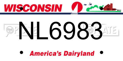 NL6983 Wisconsin License Plate
