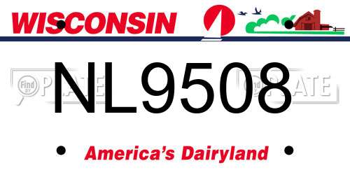 NL9508 Wisconsin License Plate