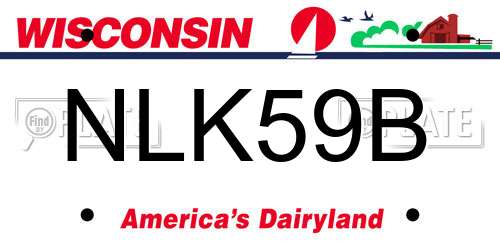 NLK59B Wisconsin License Plate