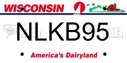 NLKB95 Wisconsin License Plate