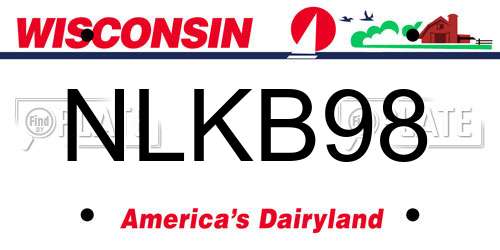 NLKB98 Wisconsin License Plate