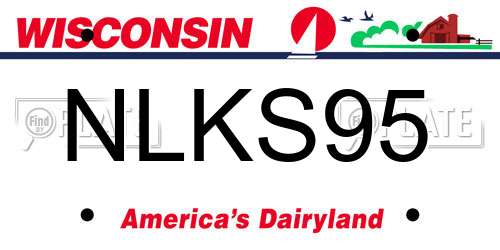 NLKS95 Wisconsin License Plate