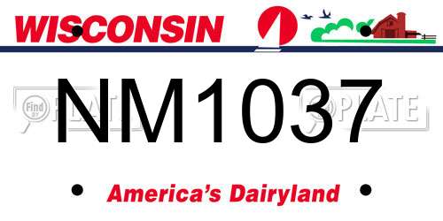 NM1037 Wisconsin License Plate