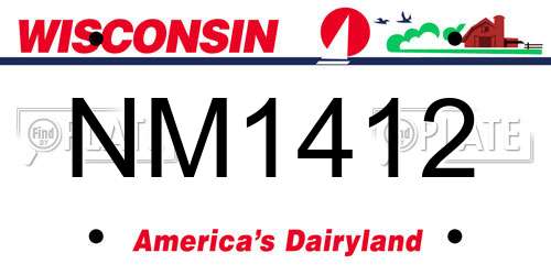NM1412 Wisconsin License Plate